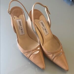 Jimmy Choo Tan Slingback Elegant Heels